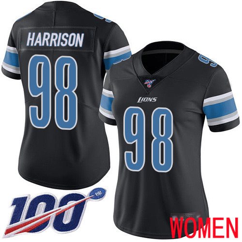Detroit Lions Limited Black Women Damon Harrison Jersey NFL Football #98 100th Season Rush Vapor Untouchable